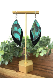 Turquoise Feather Fringey Earrings