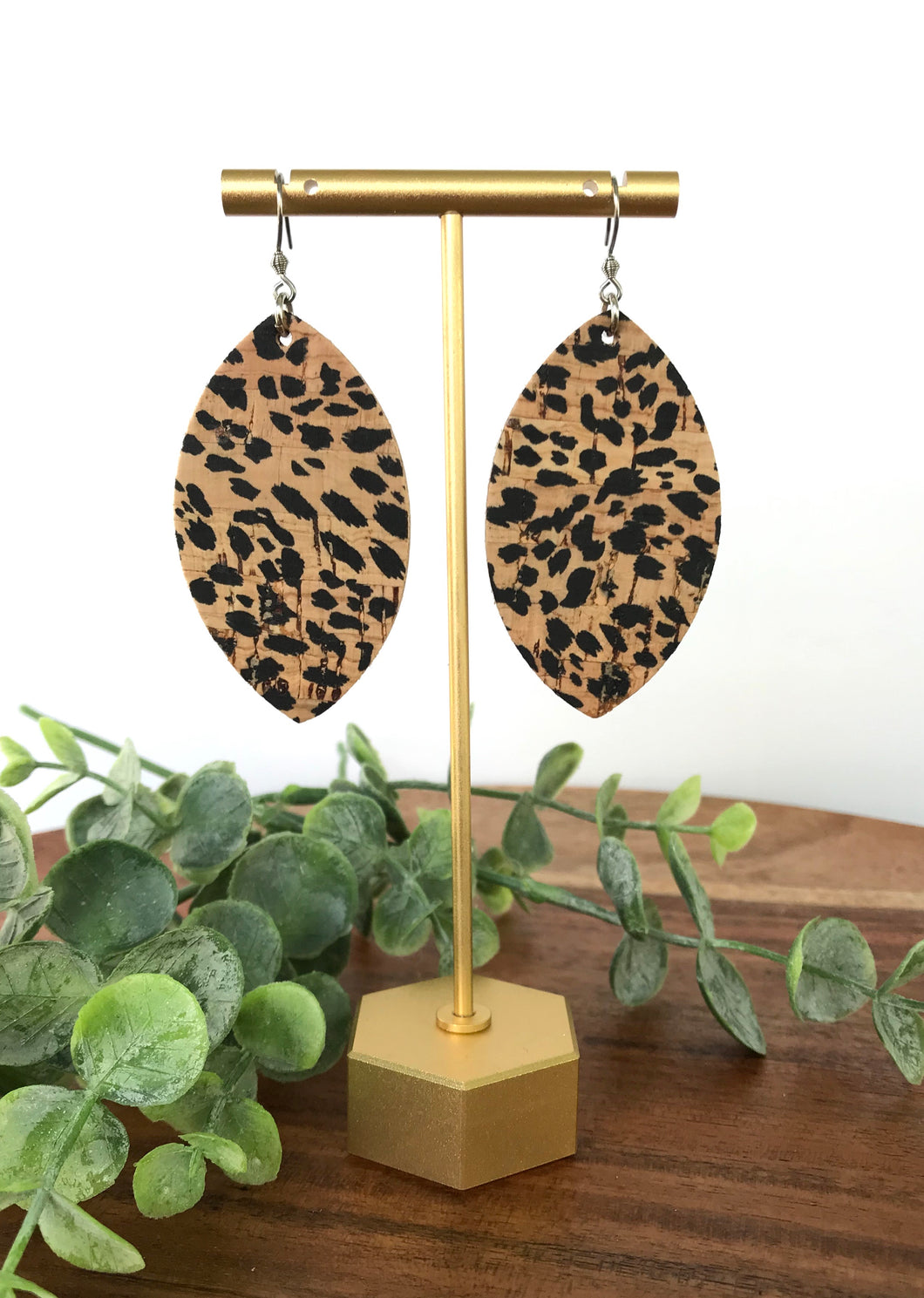 Cheetah cork on Leather Leaf
