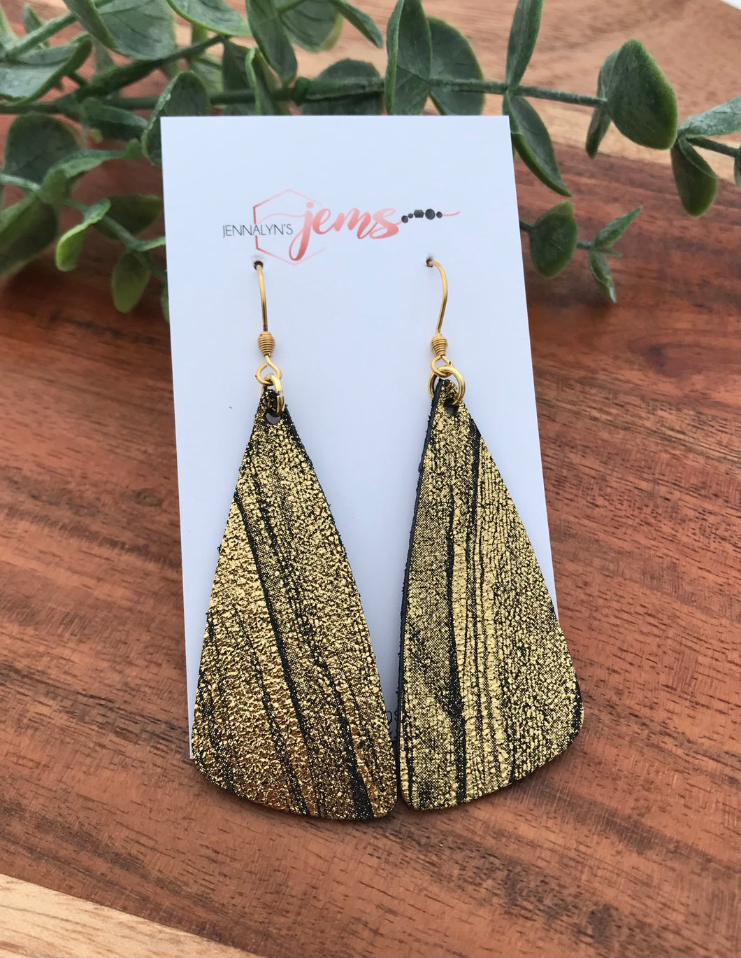 Gold & Black wedge earrings