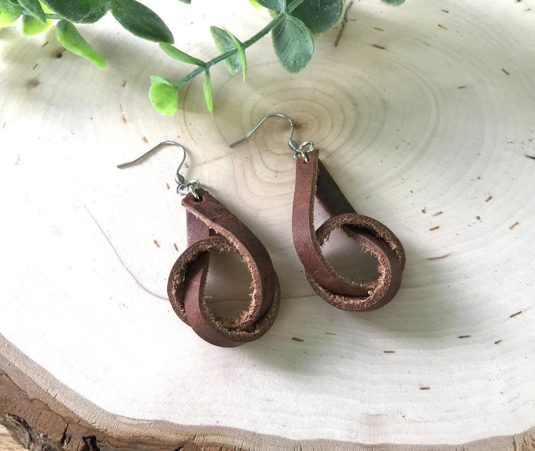 All Knotted Up Leather Earring